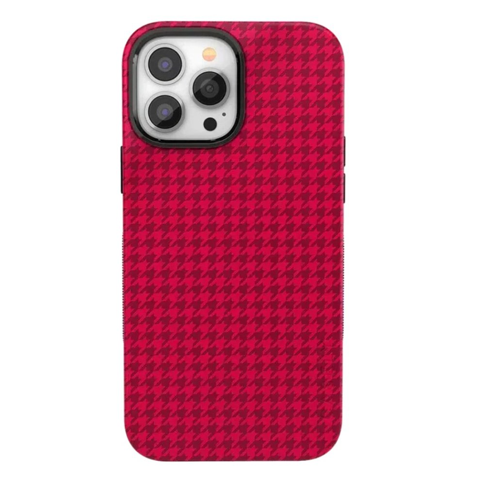 iPhone 13 Pro Casely Bold Best Dressed | Red Houndstooth Case with MagSafe
